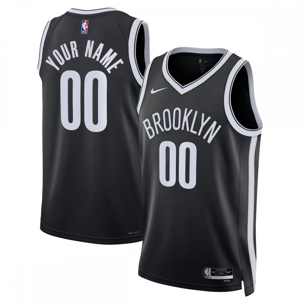 Brooklyn Nets Unisex 2022/23 Swingman Custom Jersey Black - Icon Edition-Pro Kit Vault | Brand New 26/27 Sports Jerseys